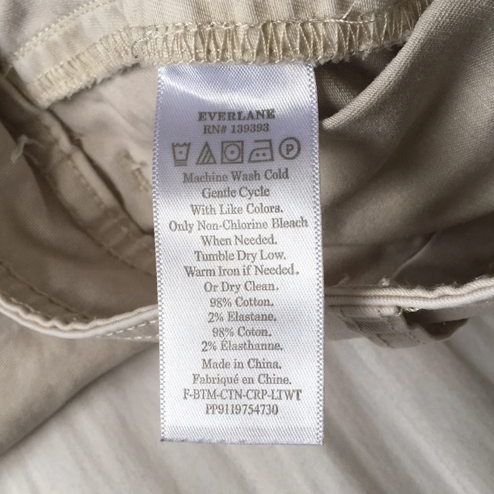 Everlane Beige Wide Leg Chinos, Size 8 - Picture 9 of 9